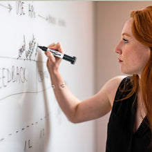 Load image into Gallery viewer, (12) Pack Large Black Dry Erase Markers with Eraser Cap, Chisel Point