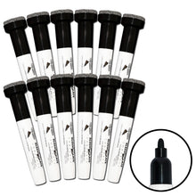 Load image into Gallery viewer, (12) Pack Large Black Dry Erase Markers with Eraser Cap, Round Point
