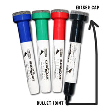 Load image into Gallery viewer, (12) Pack Large Color Dry Erase Markers with Eraser Cap, Round Point