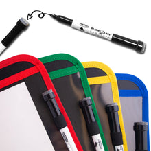 Load image into Gallery viewer, (16) Durable Dry Erase Pockets w/ Sturdy Back and Clear Vinyl Sleeve