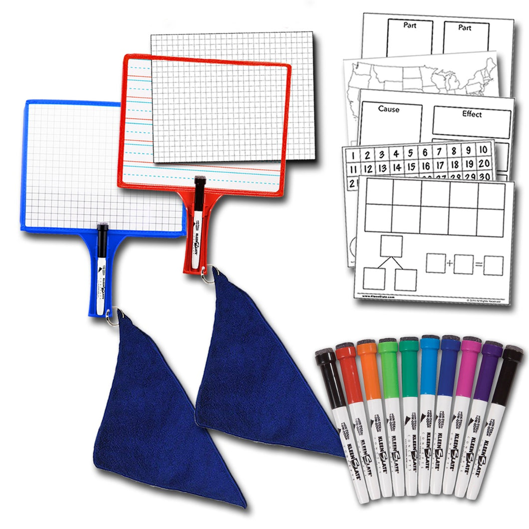 Home School Paddle Kit - (2) Customizable Whiteboards w/ markers + BONUS (1) 10-Pack of Color Markers