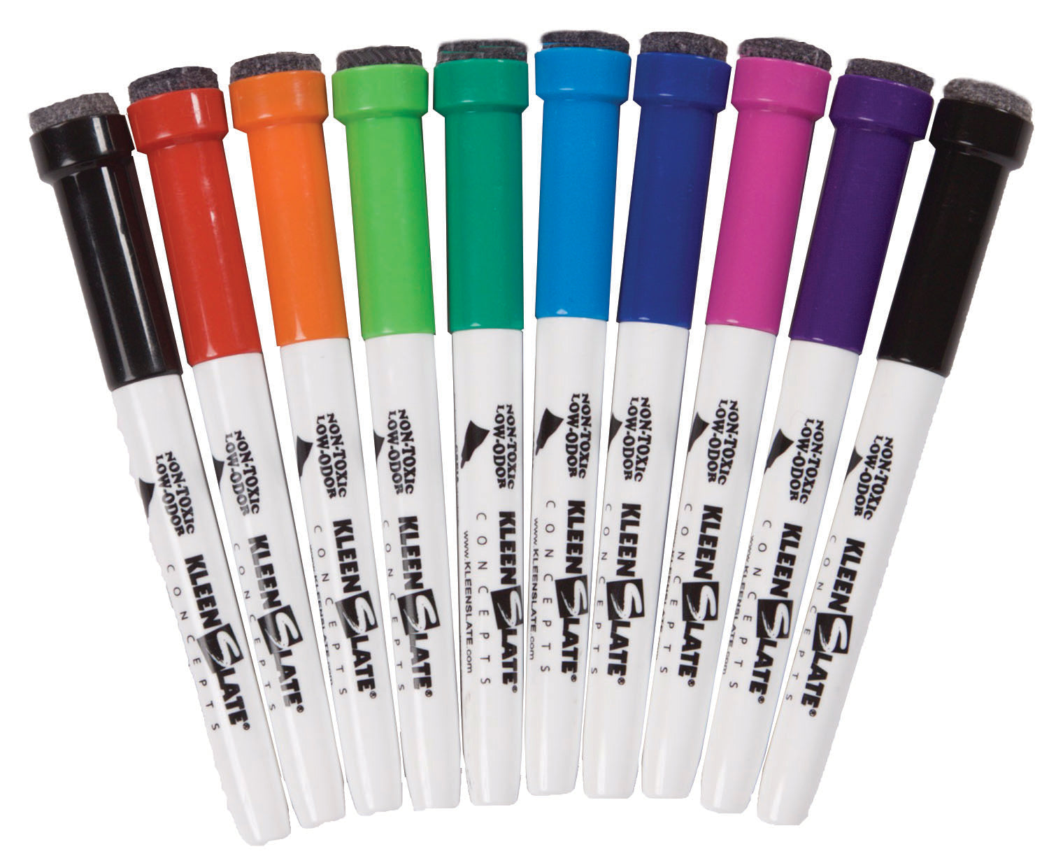 10) Pack Multi-Color Small Dry Erase Markers with Eraser Caps