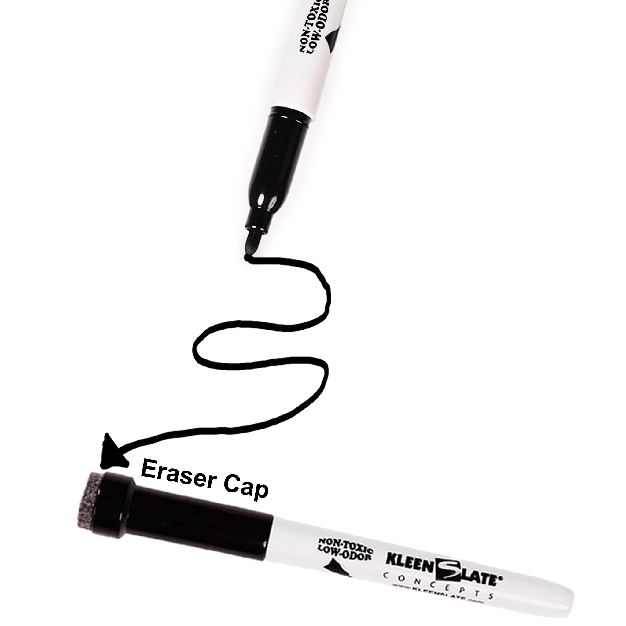 24) Pack Small Black Dry Erase Markers with Eraser Caps – KleenSlate