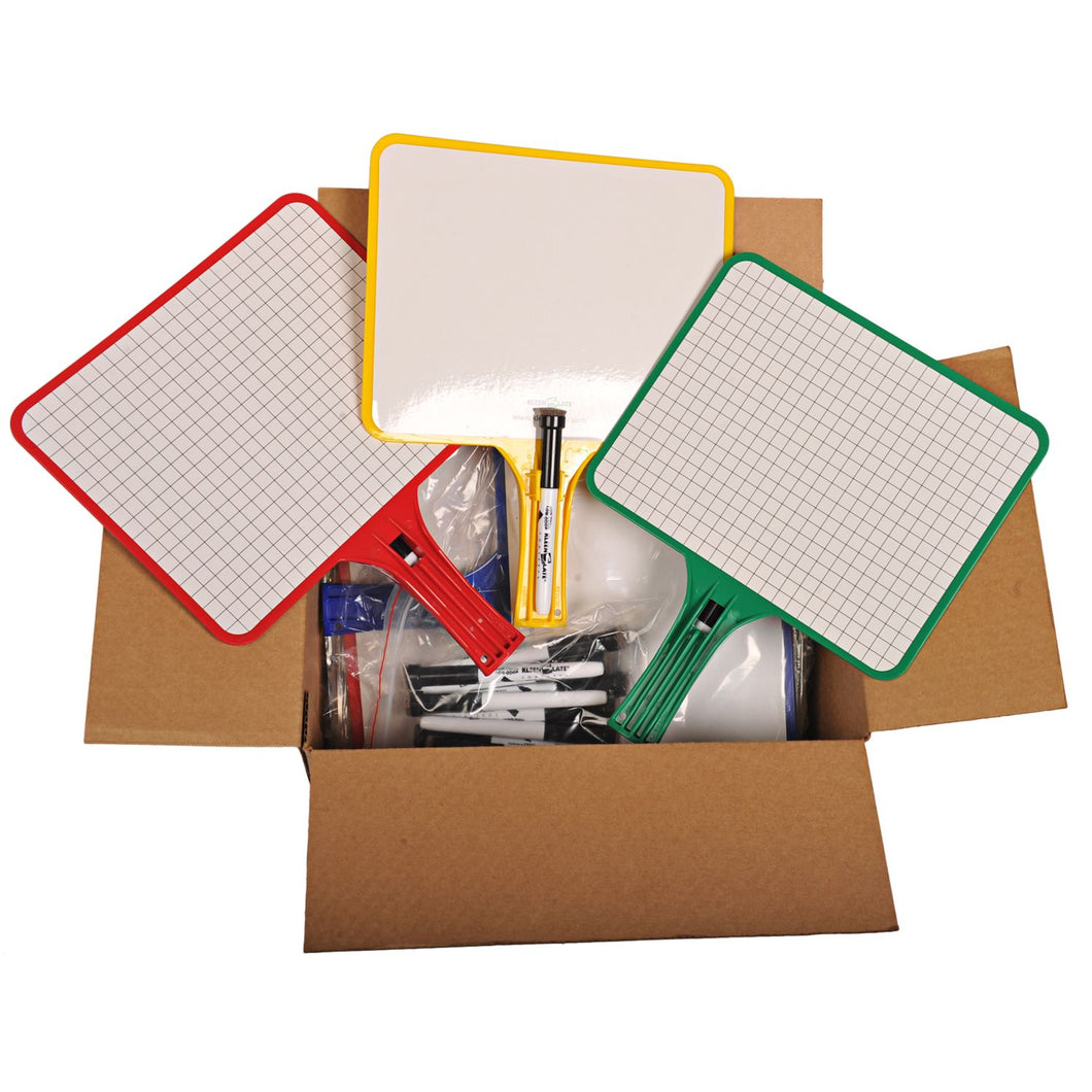 (12) KleenSlate Hand-Held Whiteboards (BLANK & GRAPH Surface)