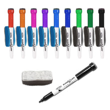 Load image into Gallery viewer, (10) Pack of Magnetic Erasers and Clip for Small Dry Erase Markers
